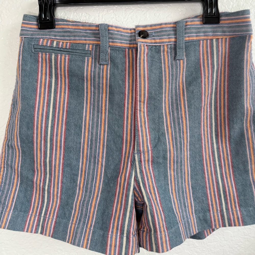 Madewell Emmett Shorts in Rainbow Stripe Striped Blue Pink Red Orange Size 28 - Picture 3 of 5